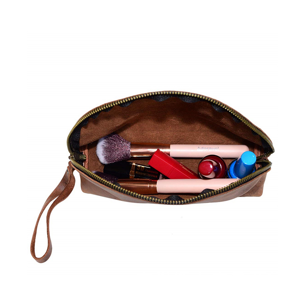 256M53 Women's Minimalist Coin New Cosmetic Purse Zipper Wallets Genuine Leather Mini Pouch Cowhide Soft Small Bag Storage Holders