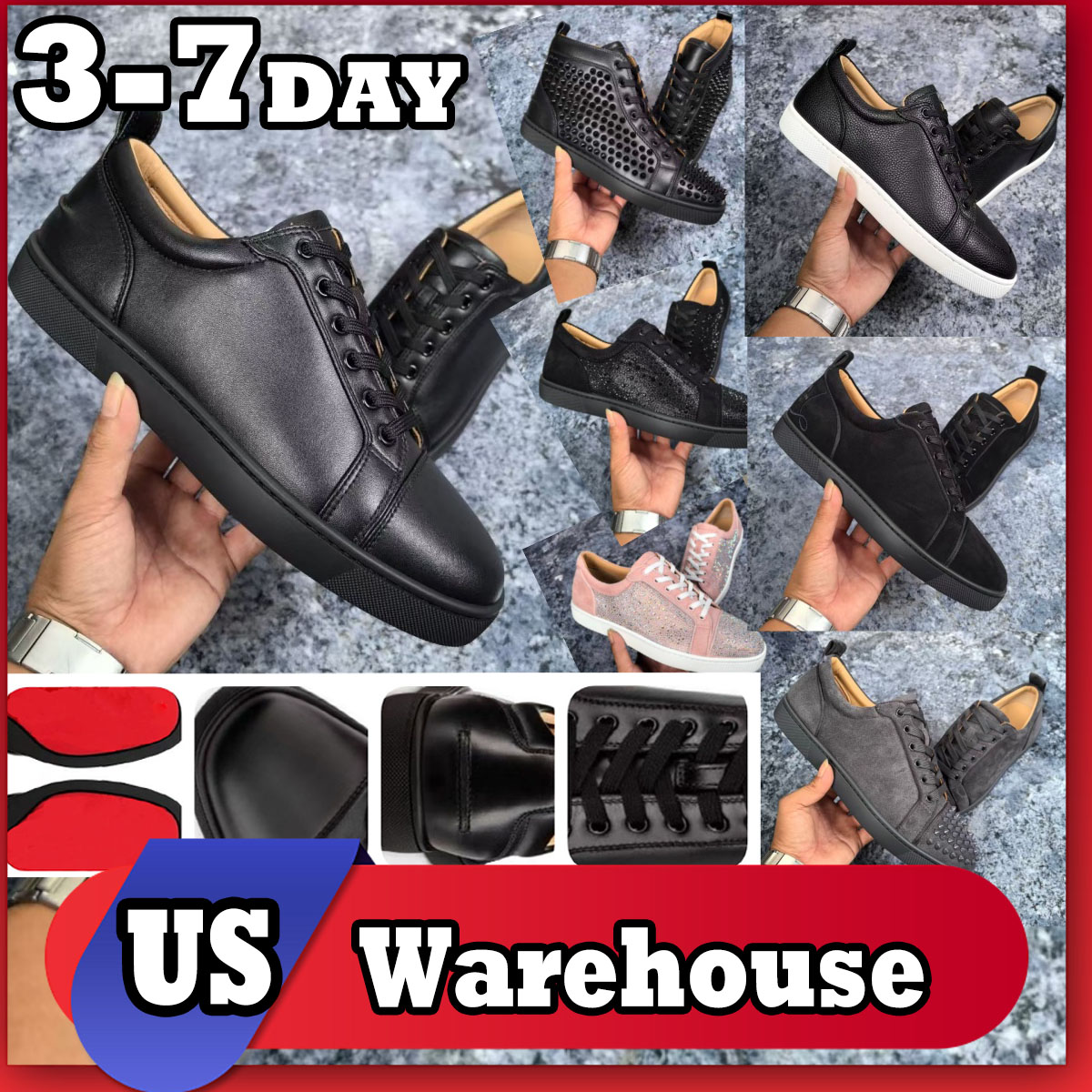 Designer red bottom shoes Dress Shoes Luxury shoes With Box Top Quality Black White Men Women Luxury classic shoes Office Career Wedding shoes size 35 47