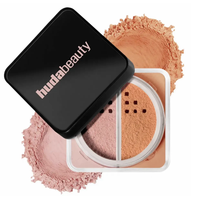 HUDA Beauty Double-Color Easy Bake Loose Baking Setting Powder Contour Concealer Foundation Makeup Full Coverage Poudre Libre Baking Fixation good quality