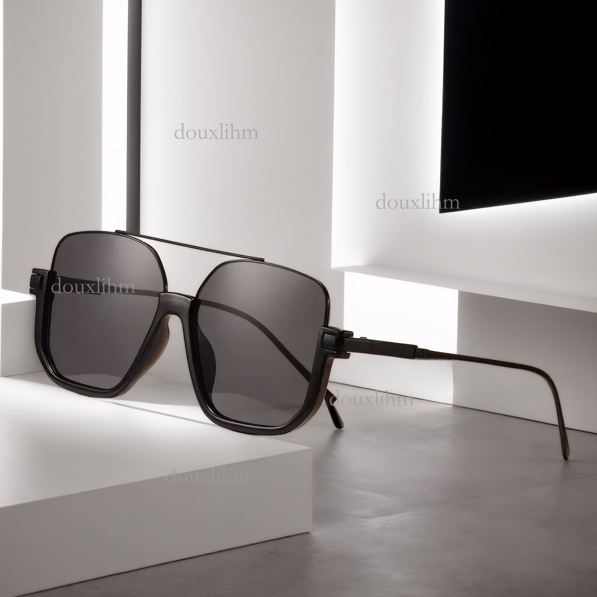 Designer Double Beam Square Frame Sunglasses 2026 Luxury Brand Fashion Accessories European And American New High End Street Style Outdoor Sunglasses 