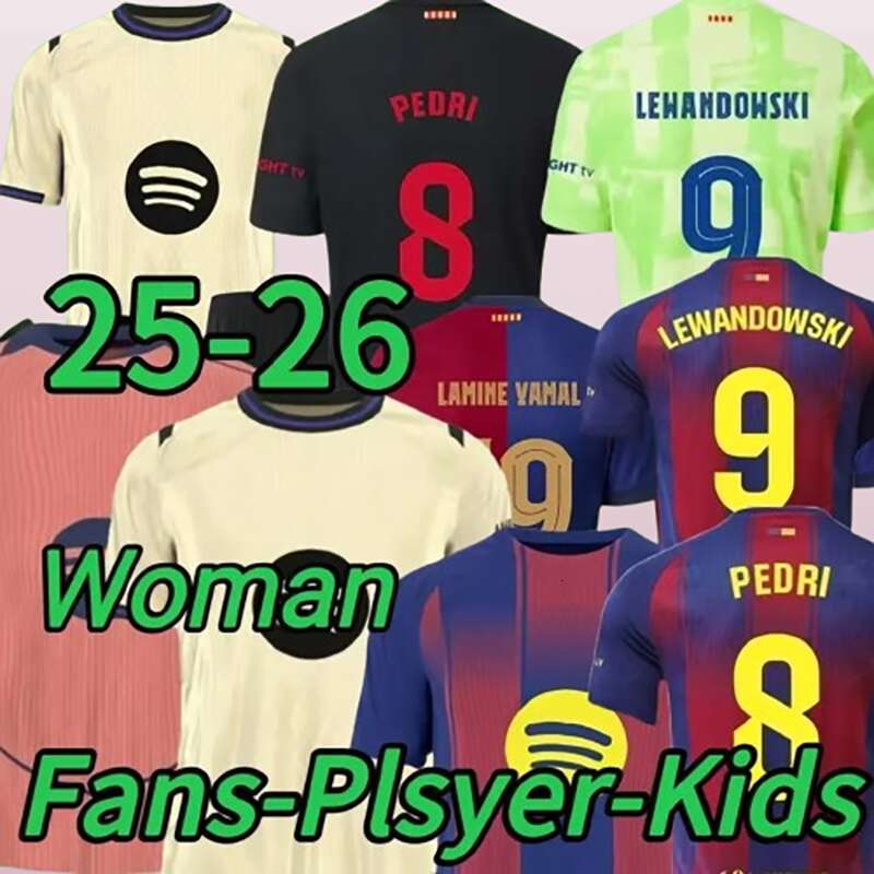 LEWANDOWSKI PEDRI RAPHINHA GAVI soccer jersey 24 25 26 Green Multi Breathable Rip Stop Before the match Jersey Shirt Kids Bag De Footwear Football Barcelona Kit