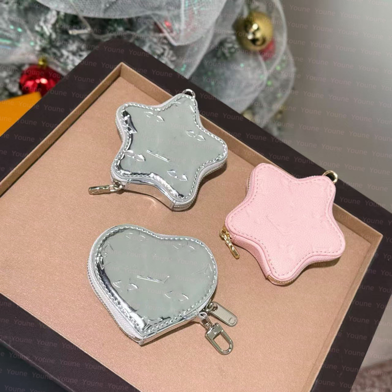 Designer Keychain Spark Coin Purse Snowy Pearl Collection Women Mens Mini Wallet embossing leather Purse Luxury Key Pouch Bag Charm Keychain Ring charming gift idea