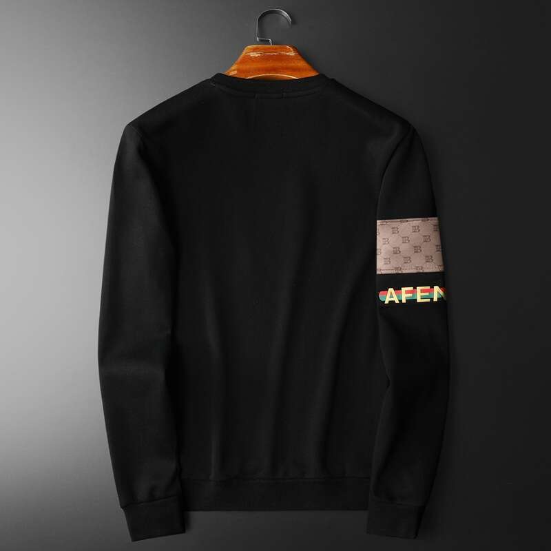 Spring Winter Autumn New Men's Round Neck Trendy Long Sleeve Sweatshirt Plus Size Printed Casual Top Base Layer Trend