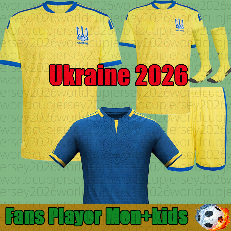 2026 Ukraine MATVIYENKO Mens Soccer Jerseys MYKOLENKO ZABARNYI KONOPLYA BONDAR VANAT Mens Home Away Football Shirt Short Sleeve Adult kits