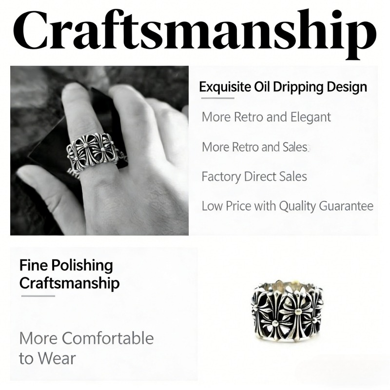 Personalized Creative Rings Trendy Matching Rings Vintage Rings High-end Cross Rings Hand Decorations Jewelry Gifts