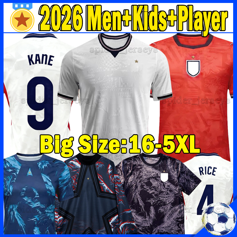 5XL england World Cup 2026 Soccer Jerseys KANE RICE MADUEKE WATKINS RASHFORD BOWEN GORDON 25 26 national football top KELLY goalkeeper soccer shirt men kids kits sets
