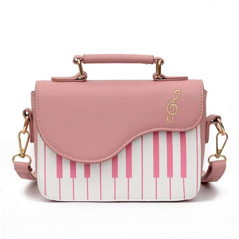 Simple Vintage Piano Pattern Shoulder Crossbody Black Mini Square Large Capacity Elegent PU Leather Bag Shopping XJ260109
