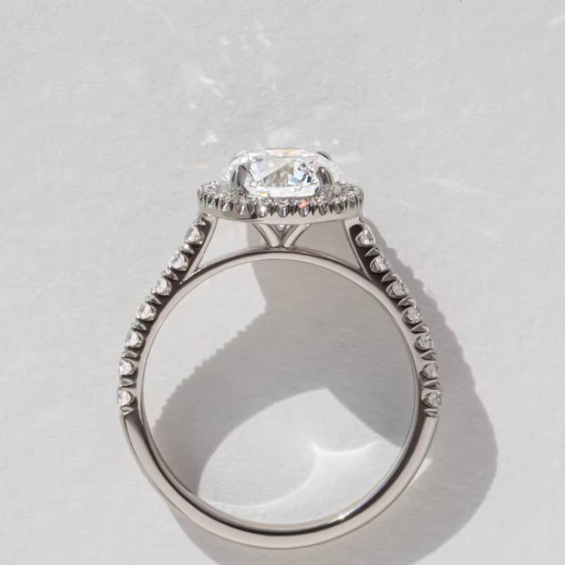 GIA Igi Certified Custom 1-5ct Pear Cut Engagement Ring Real Gold Halo Lab Grown CVD Created Diamond for Womens Wedding Jewelry