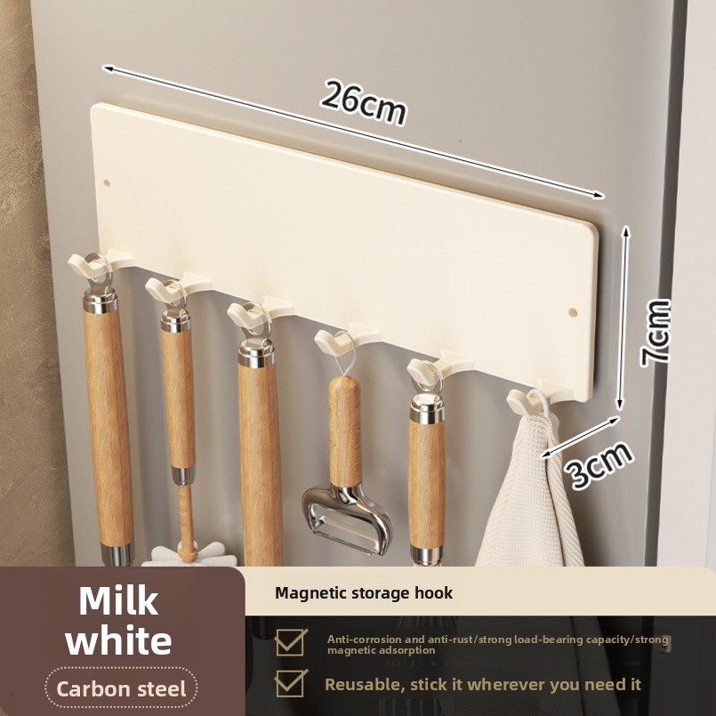 Magnetic Hook No-Drill Enamel Board Pegboard Accessories Kitchen Refrigerator Storage Rack Side Organizer Hanger