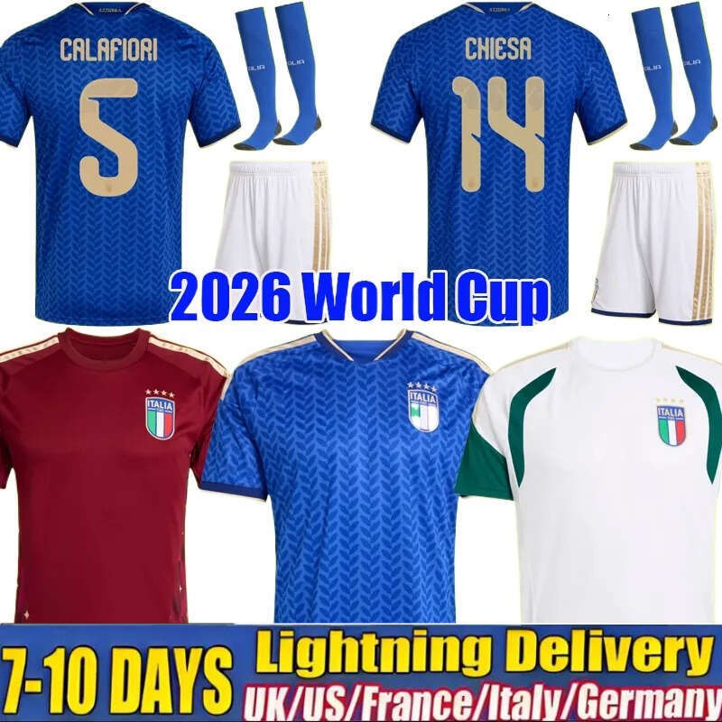 Italy Jersey 2026 World Cup Soccer Jerseys Men Kids Football Shirts 26 27 Away Home RETEGUI BARELLA FRATTESI PELLEGRINI GOALKEEPER