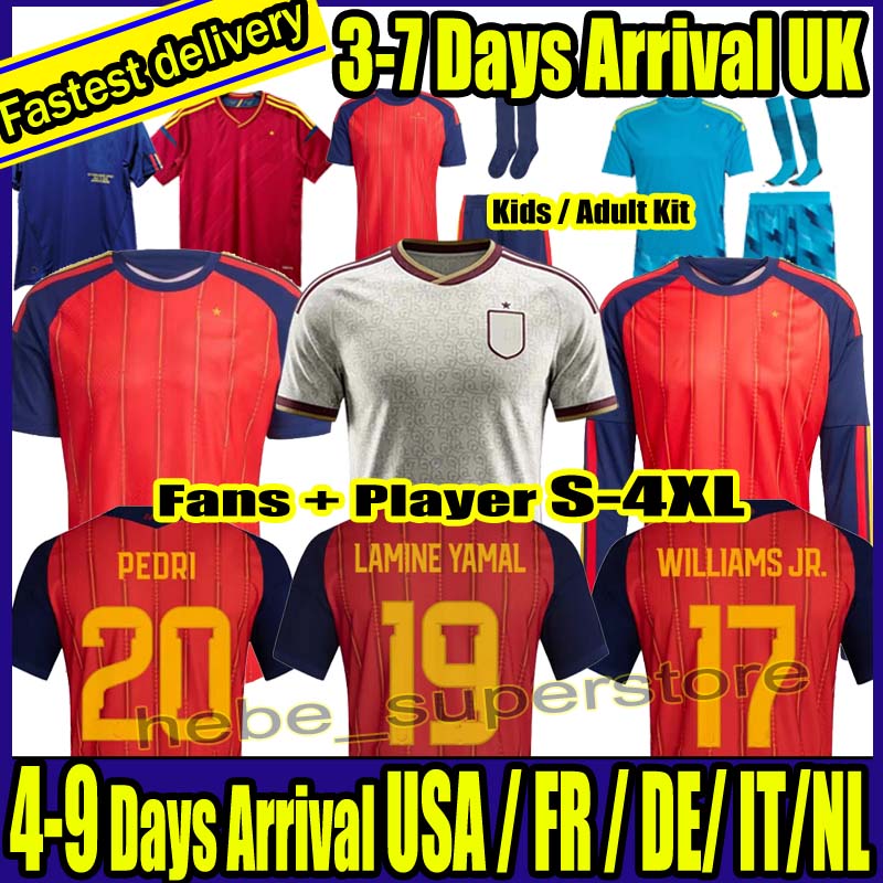 2026 SPANISH Jerseys FERMIN #25 MORATA MERINO LAMINE YAMAL FABIAN Espana WILLIAMSJR Gavi MORATA Soccer ZUBIMENDI OLMO RODRIGO ALEX B 2025 Football Shirt Men Kids Kit