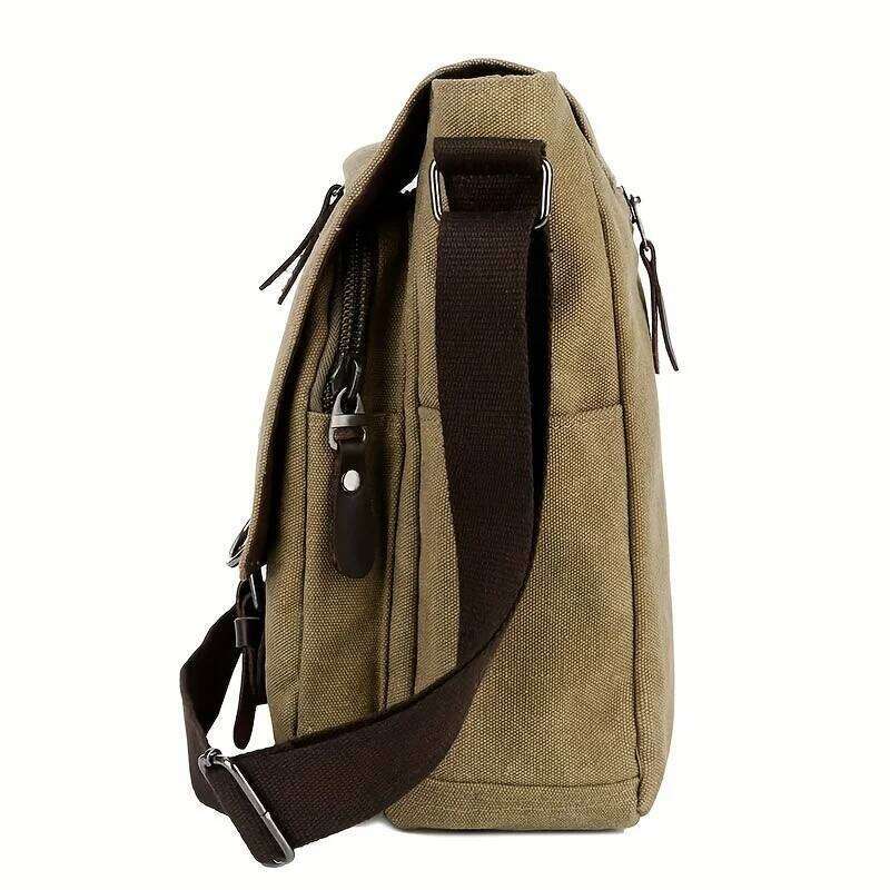 Retro canvas business travel college large capacity shoulder casual sling bag, men's bag XJ260109