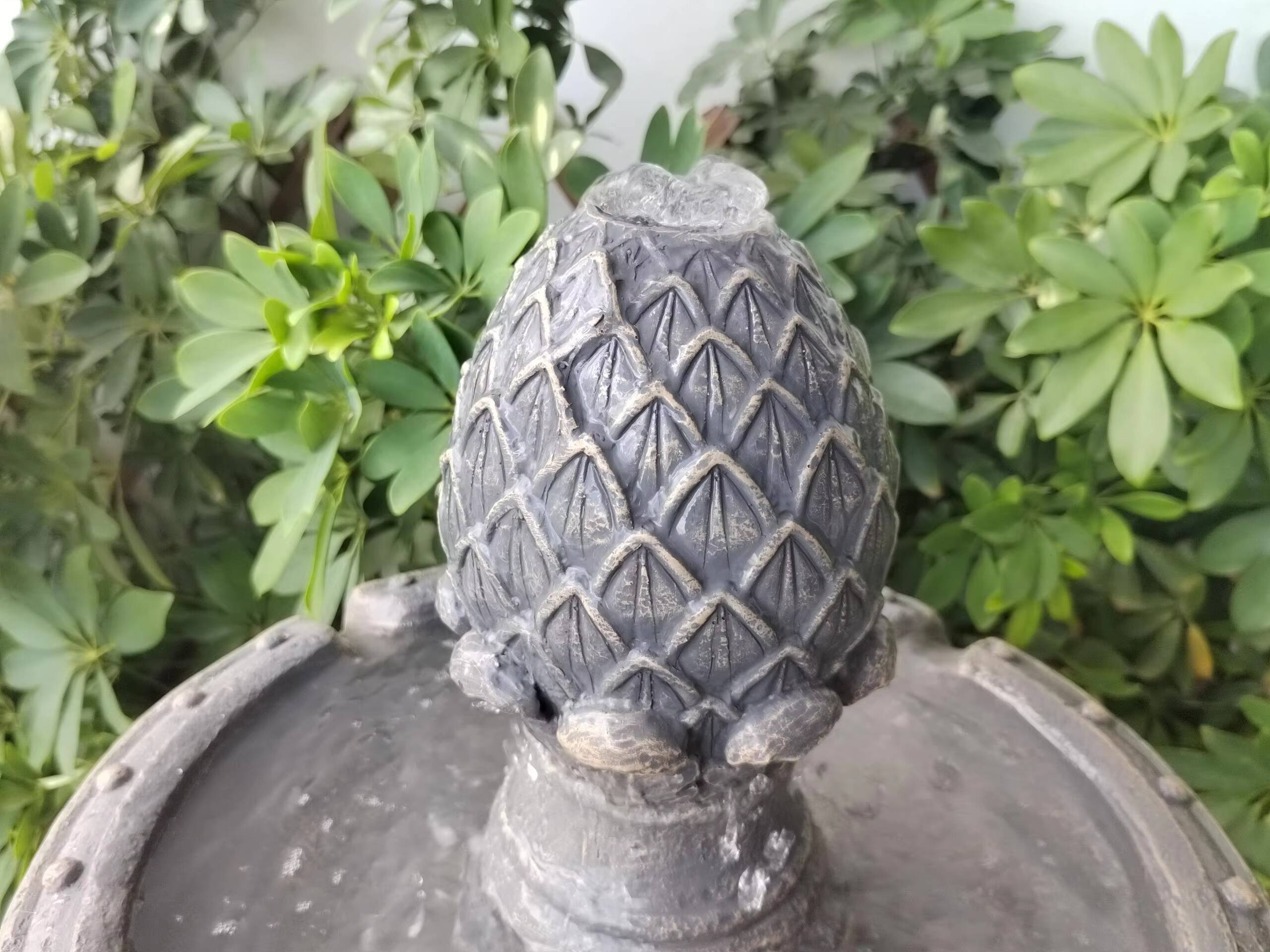 Unique Design Double Tier Water Fountain Solar Powered Outdoor Backyard Craft Ornament