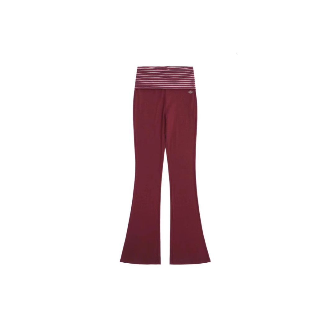 Badblood Striped Slim Fit American Style Hot Girl Fashion New Soft Casual Urban Women Ribbed Hip Lift Flared Pants 240829