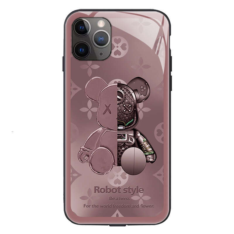 Phone case For iPhone 17 pro max Compatible with Apple 14 Phone Case 13 New iPhone 17 Plush Bear 16 Pro Couple 12 Glass 15 Cartoon Trendy