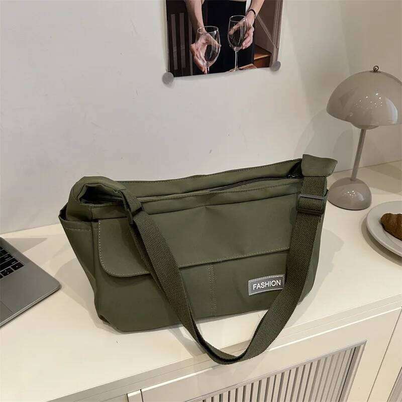Waterproof Nylon Simple Crossbody Unisex Casual Shoulder Fashion Travel Comfortable and Versatile Texture Storage Bag XJ260109