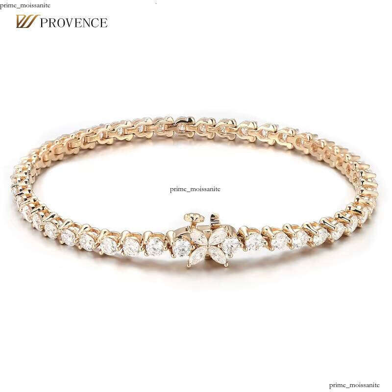 Luxurious 18k Solid Real Gold with CVD VVS Moissanite IGI Certified Tennis Bracelet Shiny Jewelry Women's Gift 6c