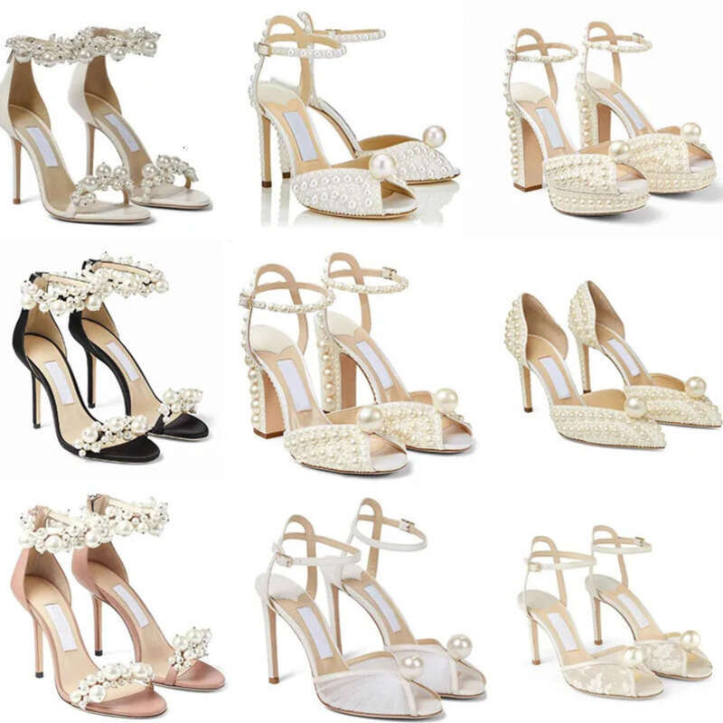 designer shoes women White Embellishment Leather Ankle Strap Peep Toe Dress Shoes Stiletto Heel Platform Bridal Wedding Party Designer Lady Pumps