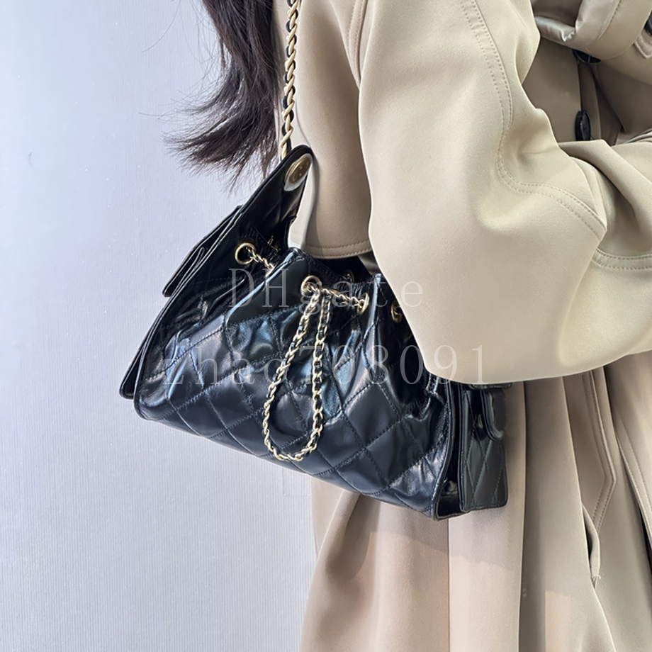 Shiny Crumpled Calfskin Handbag Hobo bag 25Bag Mini 22cm Luxury Shoulder bag Designer bag Diamond quality With box CAS5631-C