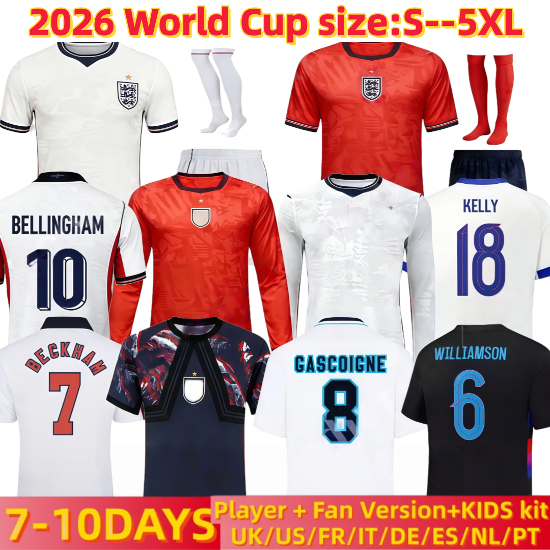 england 26 27 World Cup 2026 Soccer Jerseys retro football tops football shirt BELLINGHAM kits BECKHAM KANE SAKA RICE FODEN National Team Kids Kit maillot de football