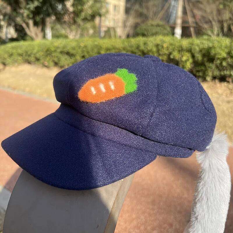 Disney Halloween Judy Rabbit Nick Fox Ears Cosplay Octagonal Big Head Circumference Accessory Cute Autumn And Winter Hat Beret XJ260109