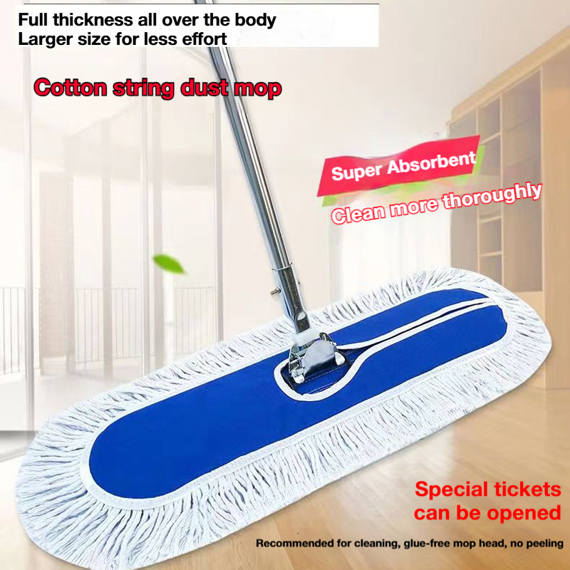 Large Flat-Head Dust Mop Ideal for property management and schools Screw-fastened design Dual-purpose for dry and wet cleaning Cleans in one wipe