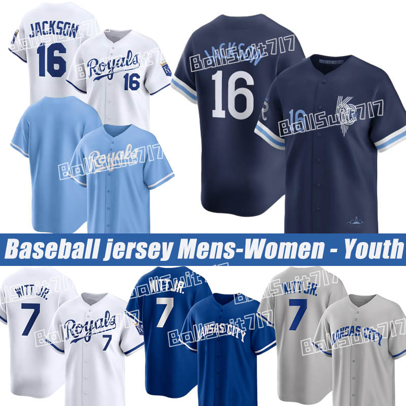 Kansass City Royals Jerseys 7 Bobby Witt Jr. 13 Salvador Perez 9 Vinnie Pasquantino 19 Michael Massey Cole Ragans MJ Melendez Jonathan India Baseball Jerseys