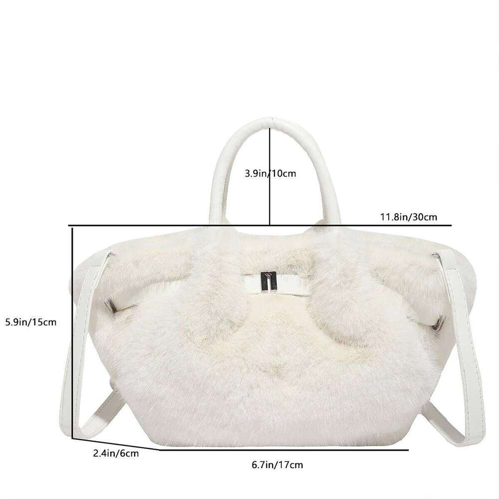 Fashion Shoulder Bag Plush Texture High Gloss Finish Large Capacity Soft Material Magnetic Snap Adjustable Strap Daily Commute XJ260109