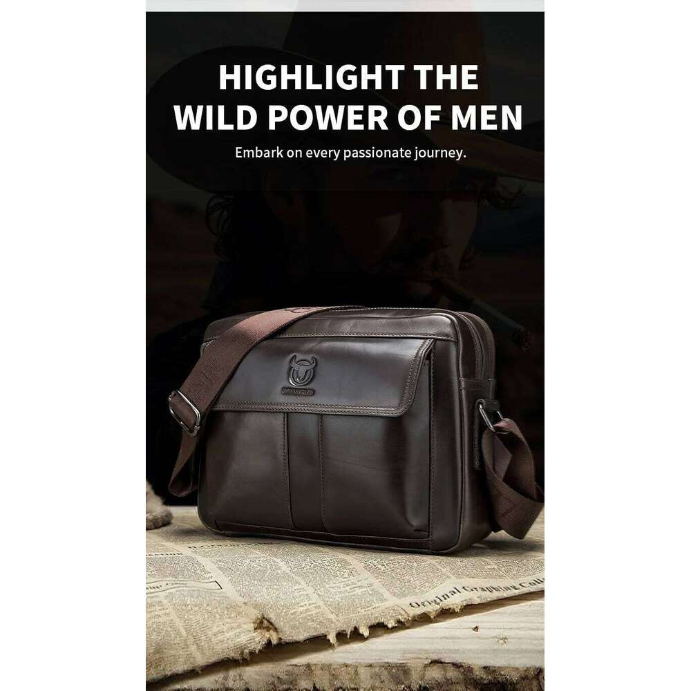 Luxury shoulder bag handbag Hobo BULLCAPTIN genuine leather men's crossbody bag large capacity casual multifunctional fashionable business briefc
