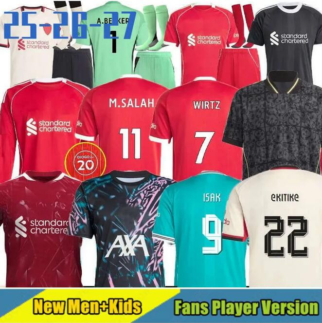 26 27 Liverpool Soccer Jerseys Mohamed Salah ISAK Wirtz Ekitike SZOBOSZLAI EKITIKE 2025 Football Jersey MAC ALLISTER VIRGIL Camiseta GAKPO Kerkez Frimpong man Kits
