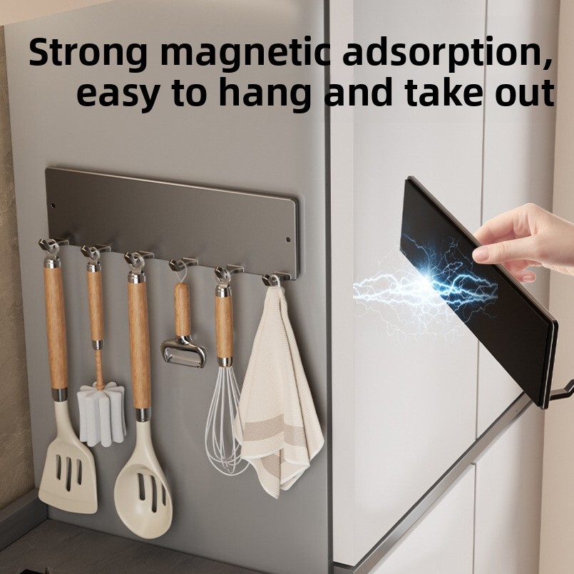 Magnetic Hook No-Drill Enamel Board Pegboard Accessories Kitchen Refrigerator Storage Rack Side Organizer Hanger