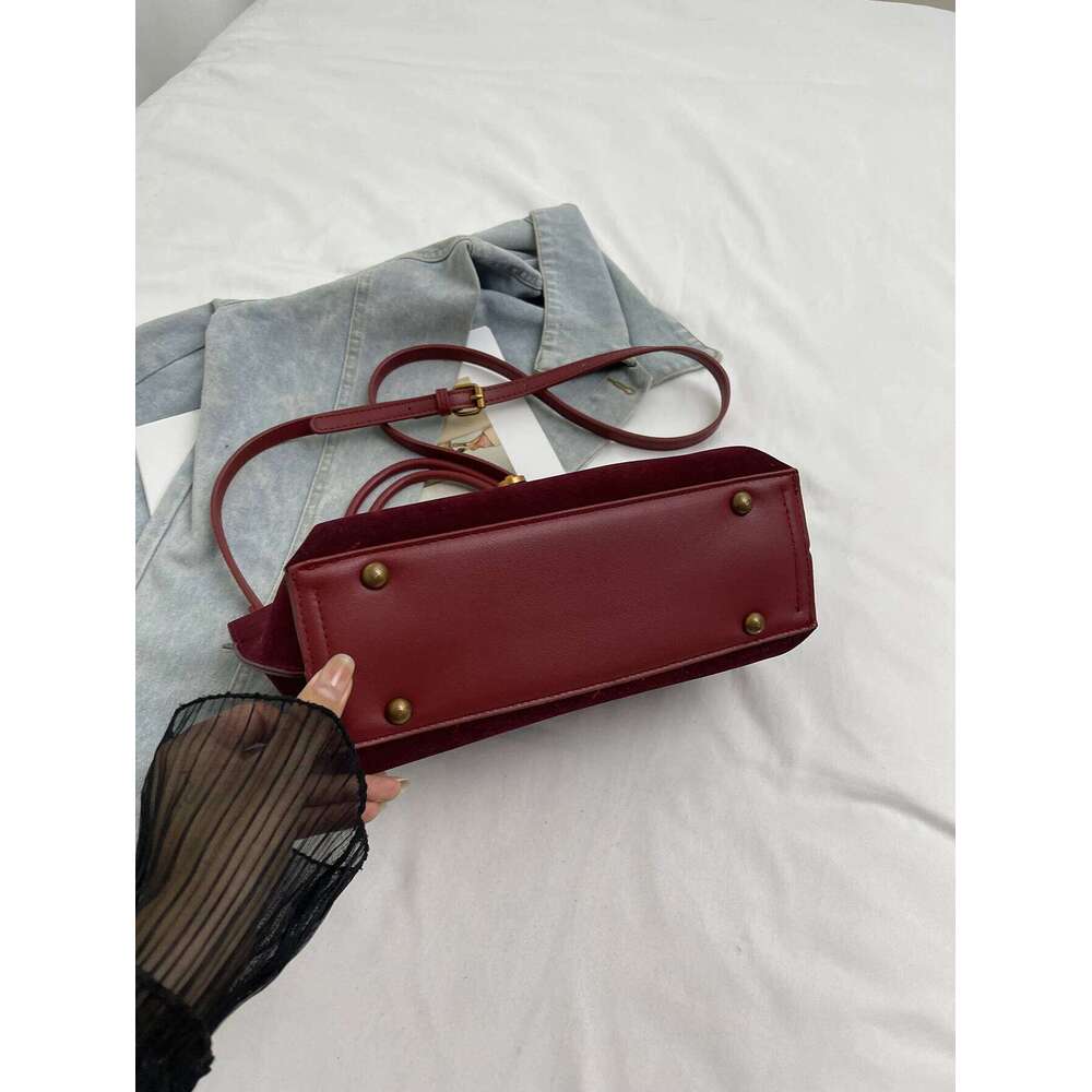 Suede Velvet Handbag Crossbody Mother Single Shoulder Women's Bag Fashionable Casual Clutch for Ladies XJ260109