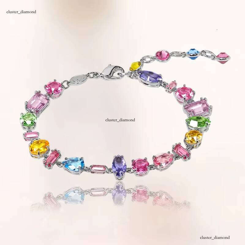 VVS Moissanite High-end women's crystal necklace and bracelet features a unique design, complemented by dopamine contrasting candy accessories