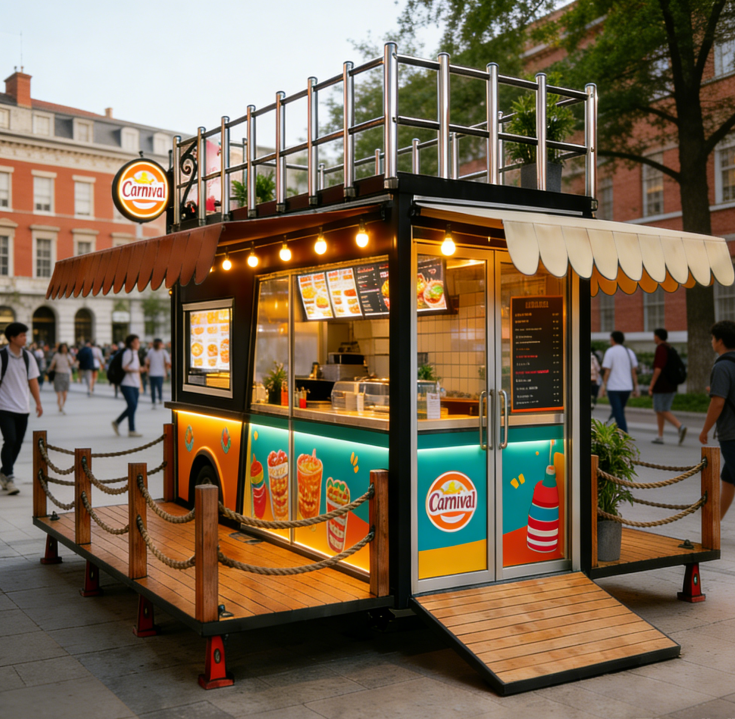 Street Mobile Double Decker Coffee Food Trailer Fast Food Truck for Sale