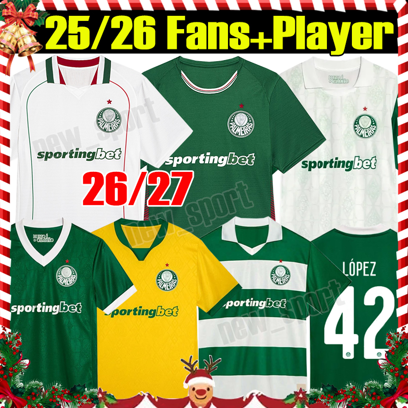 4XL 2025/26 ESTEVAO Soccer Jerseys LOPEZ LAZARO PAULINHO MAURICIO Home Away PaLmeIraes VEIGA RODRIGUES FABINHO WEVERTON Men Kids kit sets Football Shirts