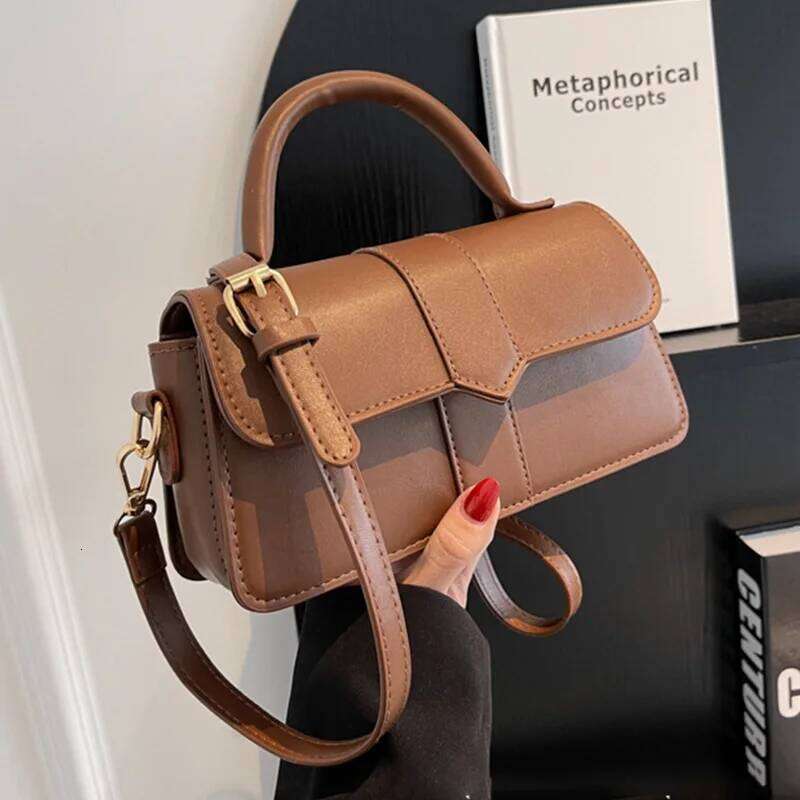 Pu Leather Shoulder for Women Handbag Fashion Crossbody Bags Vintage Underarm Bag Square Satchel 2024 XJ260109