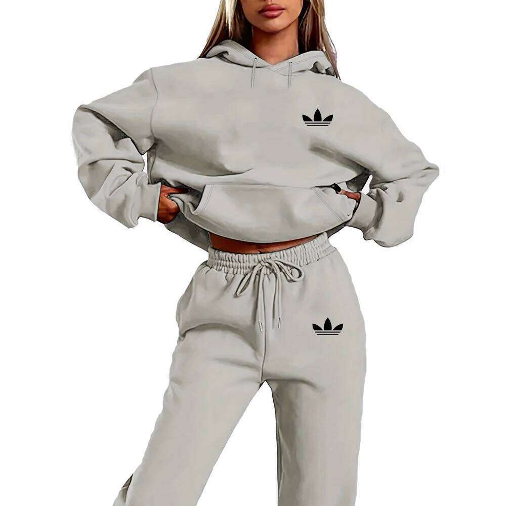 Trendy letter printed hoodie set street hip-hop casual women's clothing sportswear suitable for outdoor use H260109