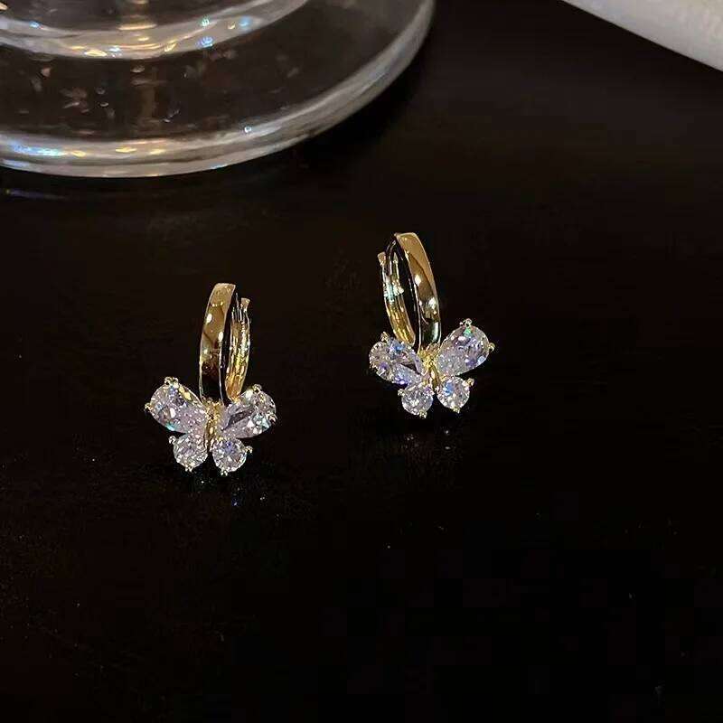 Fashion Butterfly Zircon Crystal Earrings Jewelry Everyday Styling Versatile Ear Accessories Trends & for Party Wedding Delicate Gift