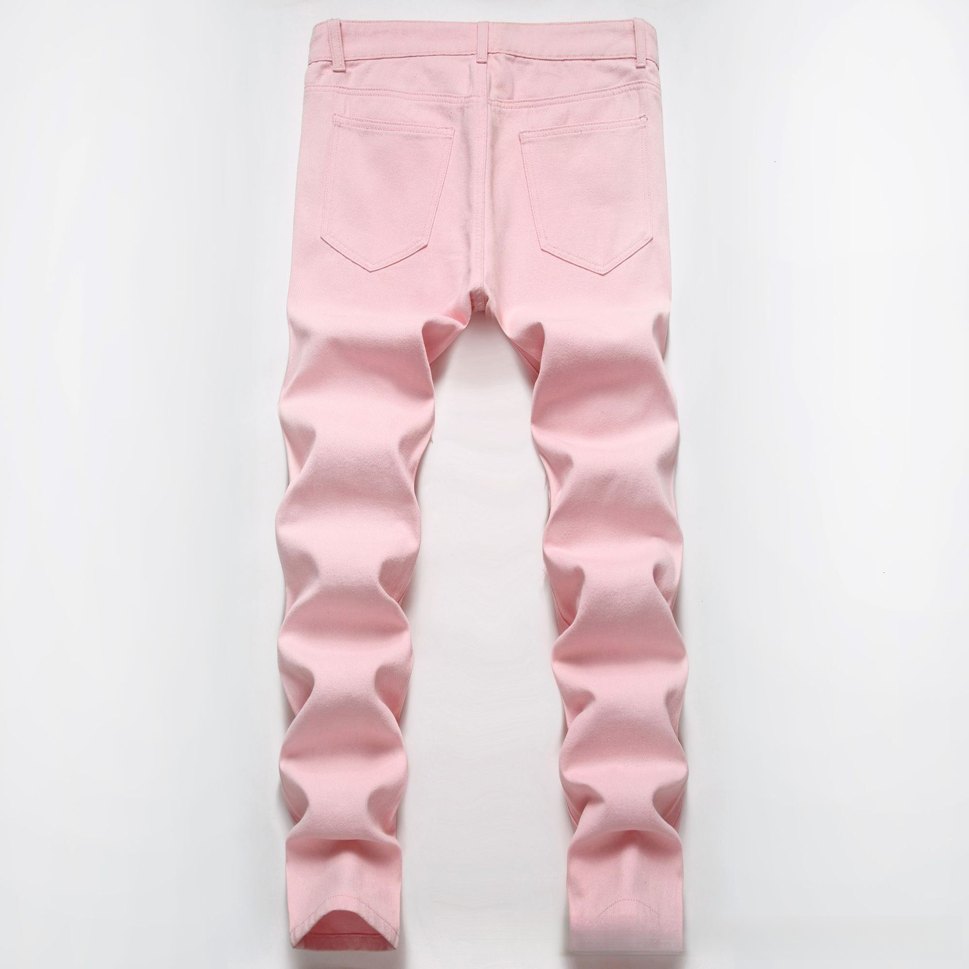 Designer Men's Jeans, Pink Patch Jeans, New European And American Casual High Street Straight Men's Long Pants In Stock, Loose Casual Pants