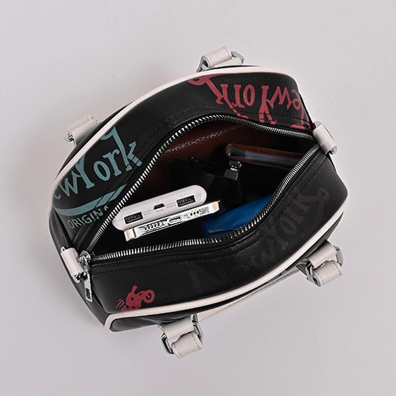 Y2K Womens Bag Handbag Shopping Crossbody Graffiti Purses PU Leather Shoulder Bags For Women 260109