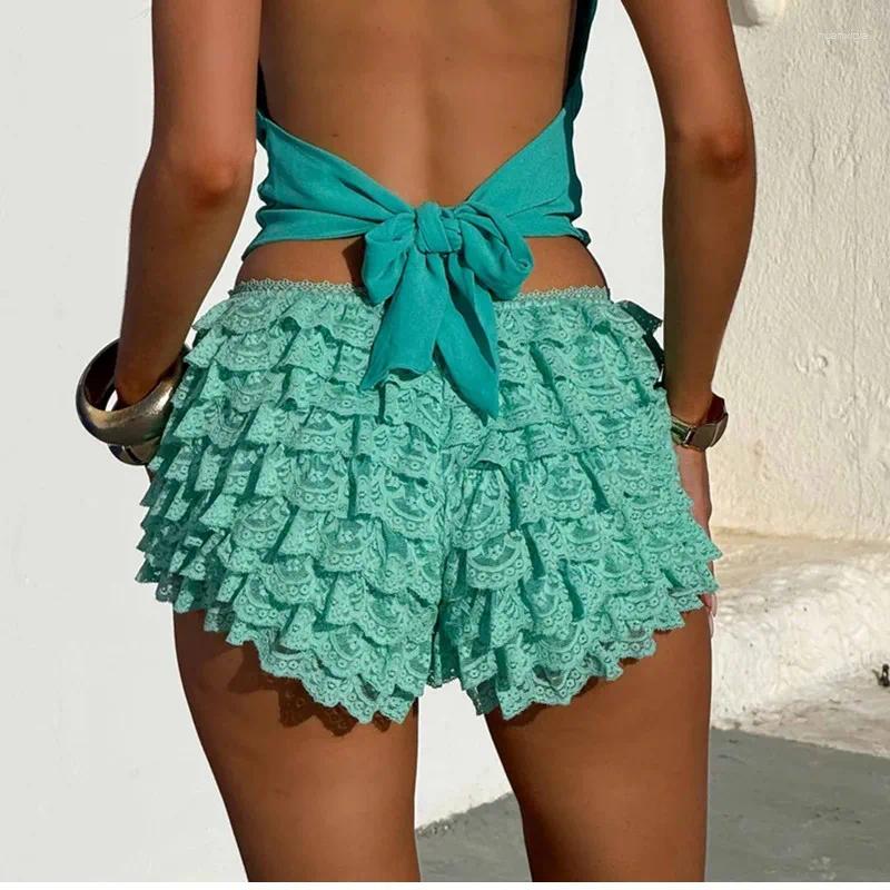 Women's Shorts Women Lolita Tiered Bloomer Lace Multi-Layered Casual Elastic Low Rise Sweet Summer Pettipants