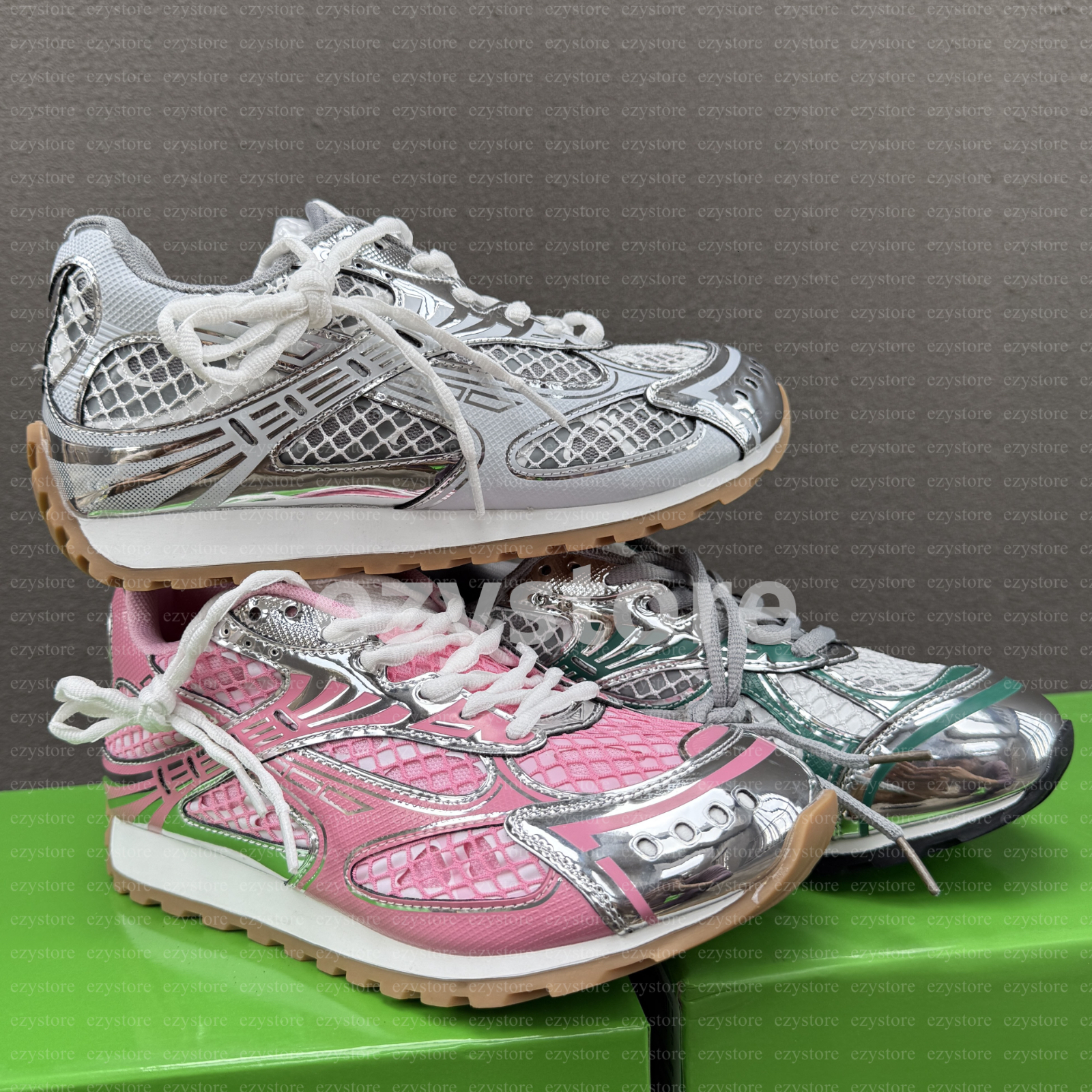 Orbit Sneaker Designer Shoes Men Women Sneakers Sports Breathable Leather Mesh Matching Lace Up Casual Thick Soled Mixed Color Running Shoes Eur 35-47