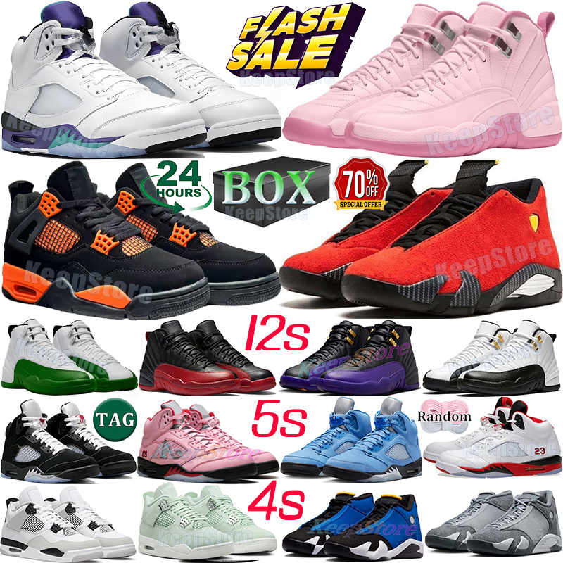 Original Box Designer 4s 5s Basketball Shoes Jump Mens 5 Metallic Black Cat 4 Sneakers Thunder Bred Rear Sail Cinnabar Flu Game Pearl Pink 12s 14s Mens Trainers Sneaker