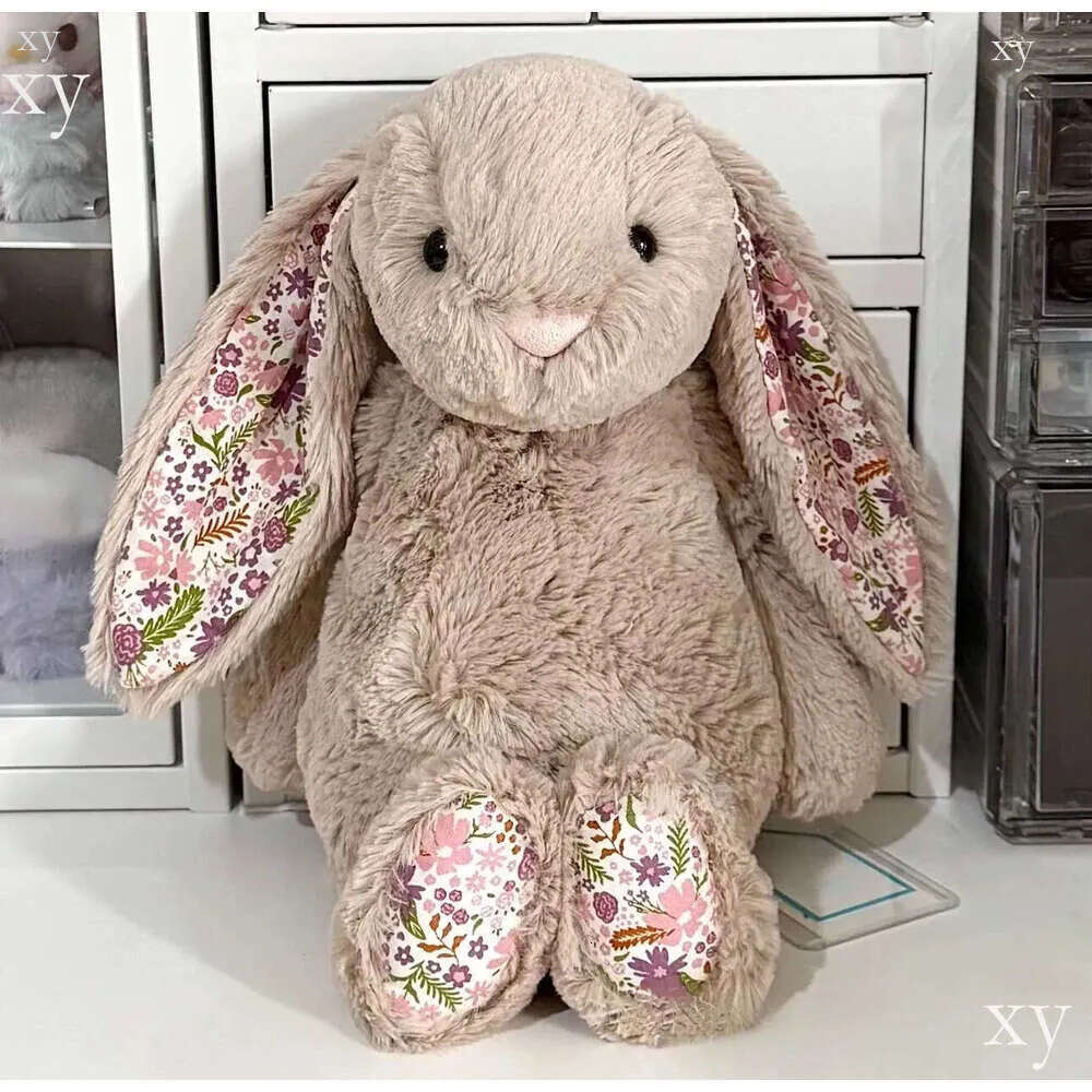 2026 Dolls Blossom Bunny 'Petal' Plush Children's plush toys floral ear rabbit Soft Toy Beige Petal Bonnie Rabbit Doll body pillow Gifts with tags S1152
