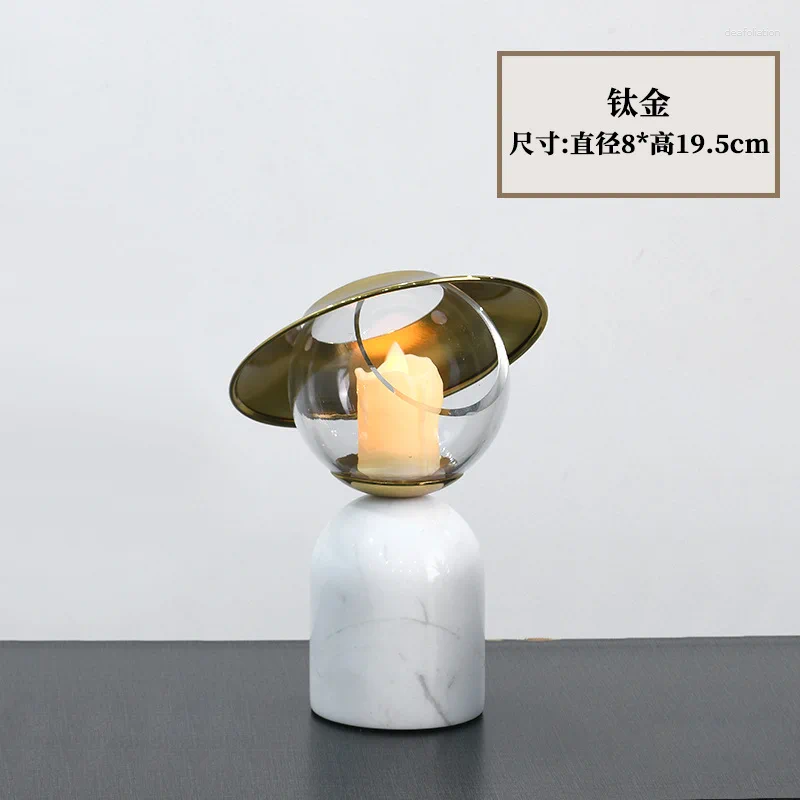 Candle Holders Marble Candlestick Candelabrum Planet Flying Saucer Cartoon Crafts Tabletop Ornament Home Decoration Accessories XJ260305
