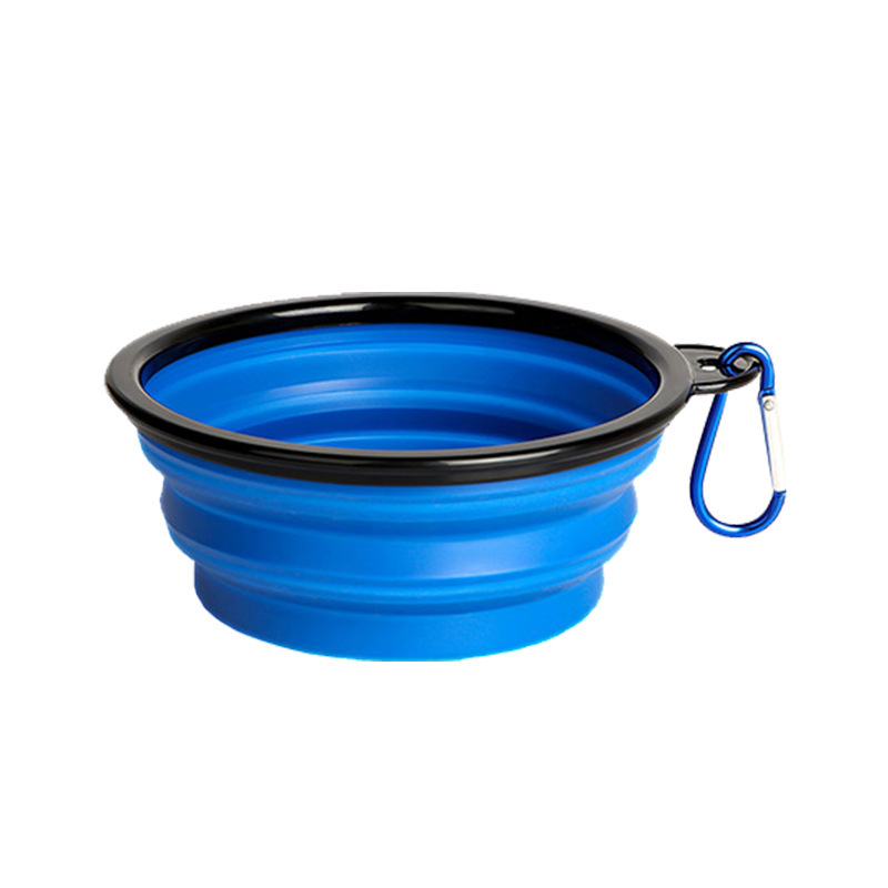Collapsible Pet Travel Bowl - Portable Silicone Dog/Cat Food Water Bowl with Carabiner, Foldable Outdoor Feeding Bowl