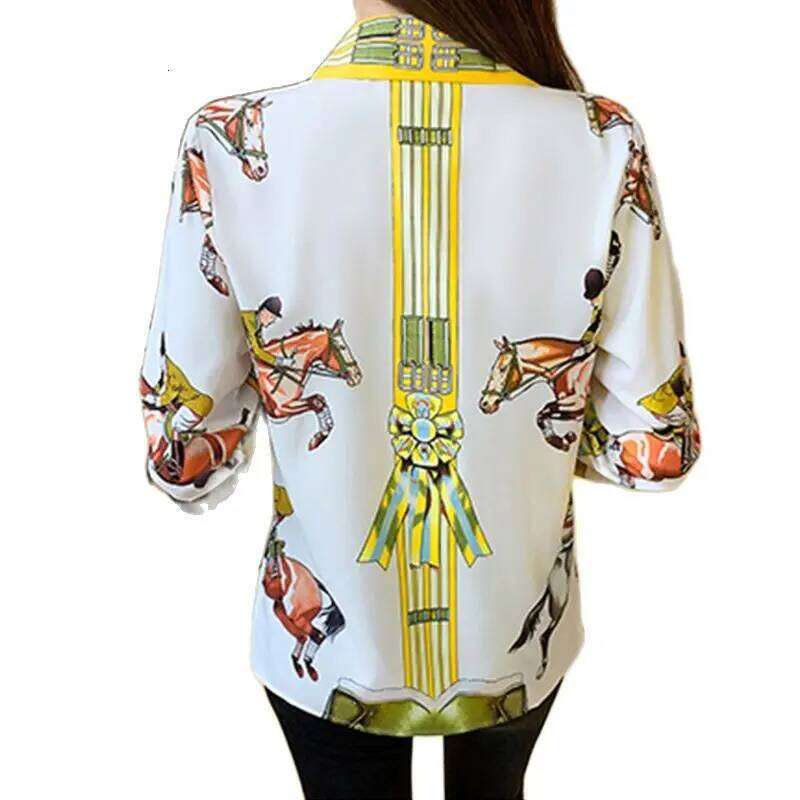 New Spring Women Blouses Fashion Elegant Ladies Printed Shirts Long Sleeve Tops Blusas Mujer