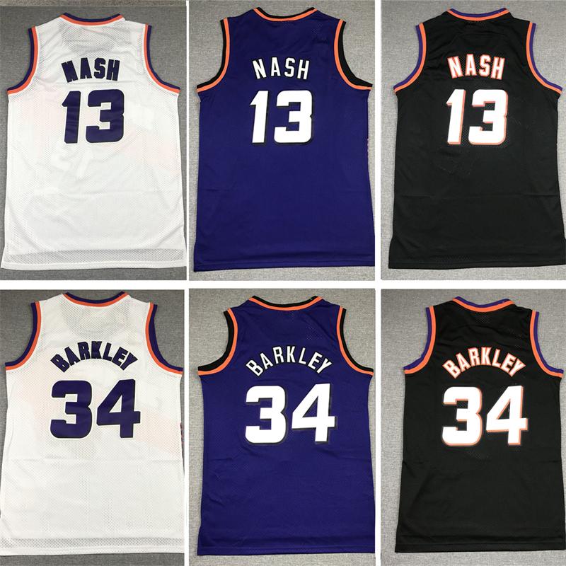 Stitched Steve Nash Charles Barkley Basketball Jerseys Classic Retro Jersey vintage Wear Men