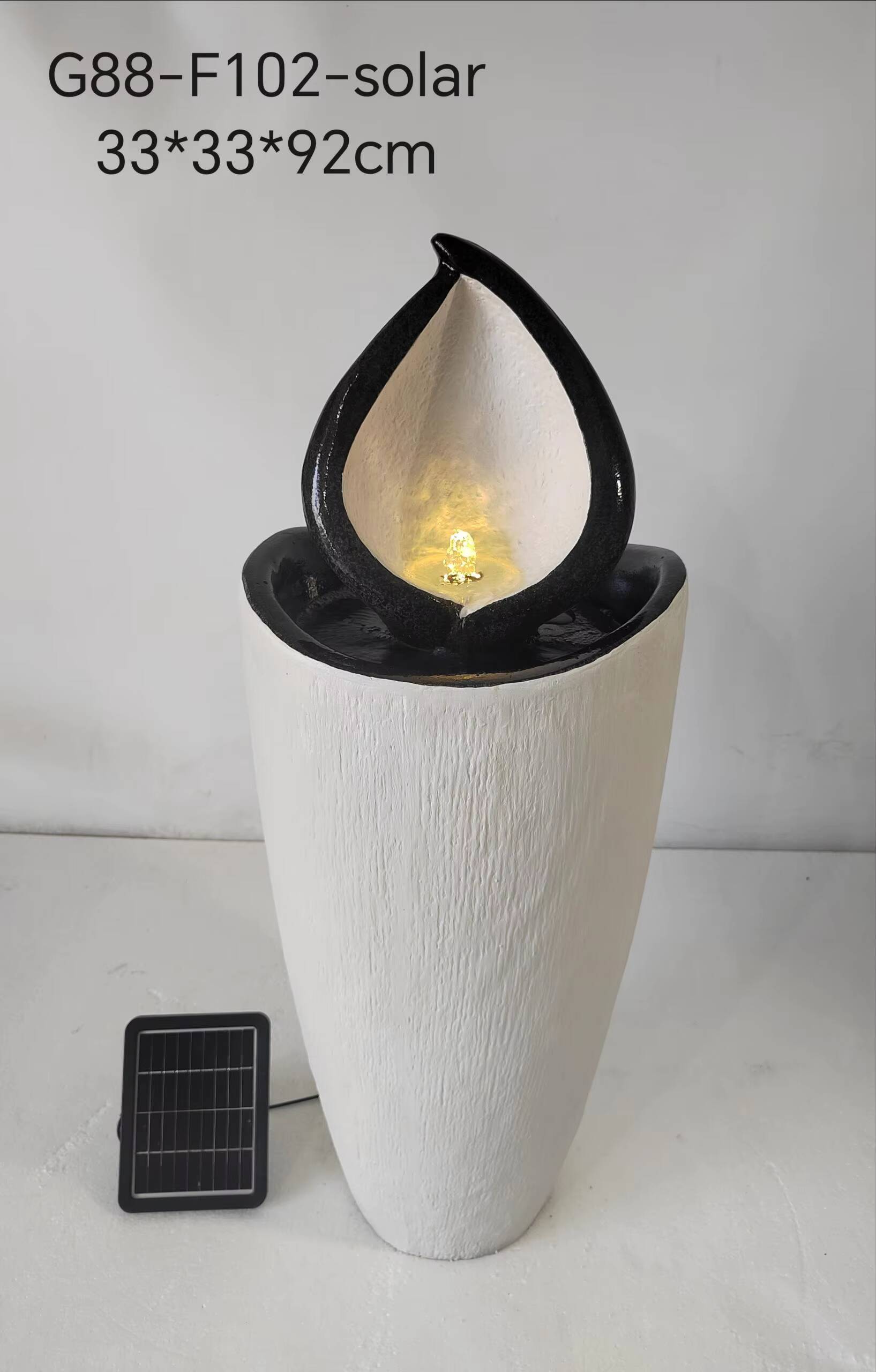 Modern Solar Powered Water Fountain with Led Lights Garden Backyard Decoration