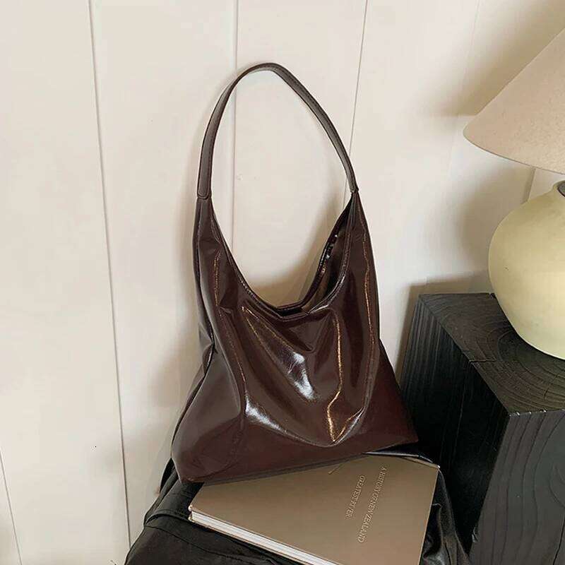 Trendy Wine Red Hobo Vintage Large Capacity Underarm Single Simple Shoulder Bag Commute Women Tote XJ260109